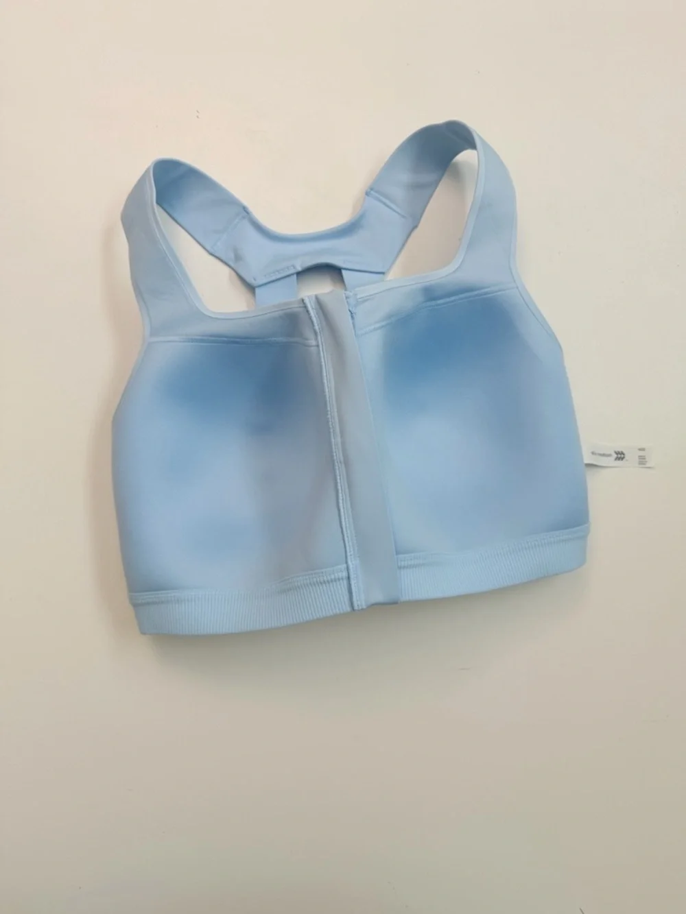All In Motion Sports Bra High Support Impact Front Closure Zip Light Baby Blue